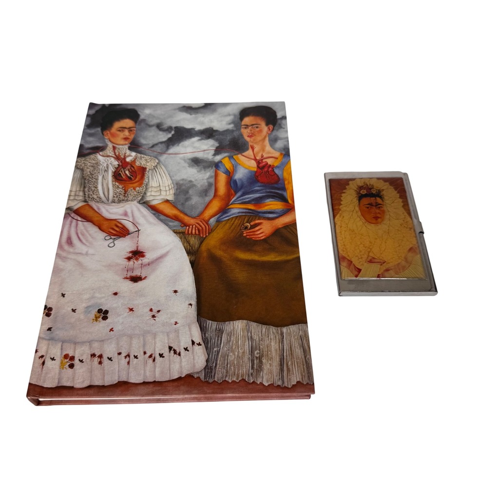 Frida Kahlo The Two Fridas Hardcover Notebook and Metal Business Card Holder Set